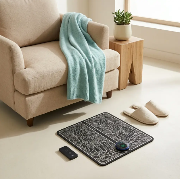 Novelya EMS Foot Massage Mat — Rechargeable Muscle Stimulation with Remote