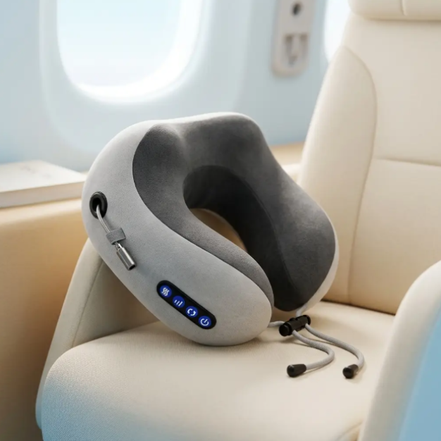 Novelya U-Shape Travel Neck Pillow — Heated Kneading & Vibration Massage