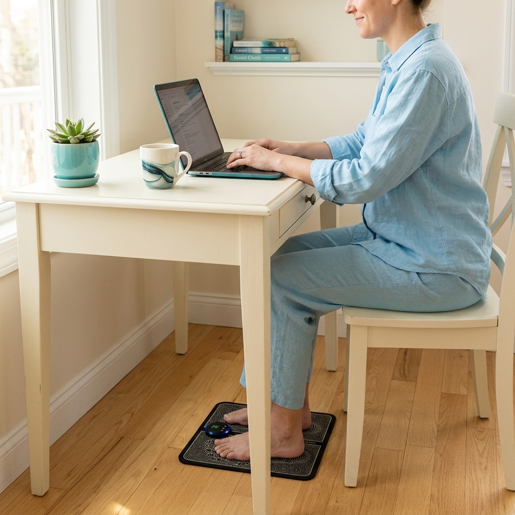 Novelya EMS Foot Massage Mat — Rechargeable Muscle Stimulation with Remote