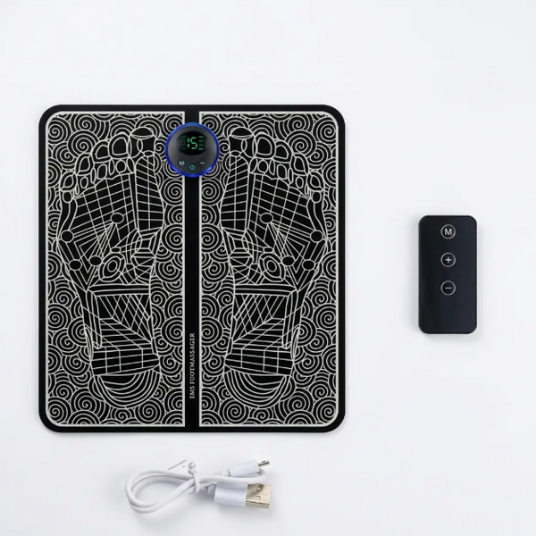 Novelya EMS Foot Massage Mat — Rechargeable Muscle Stimulation with Remote