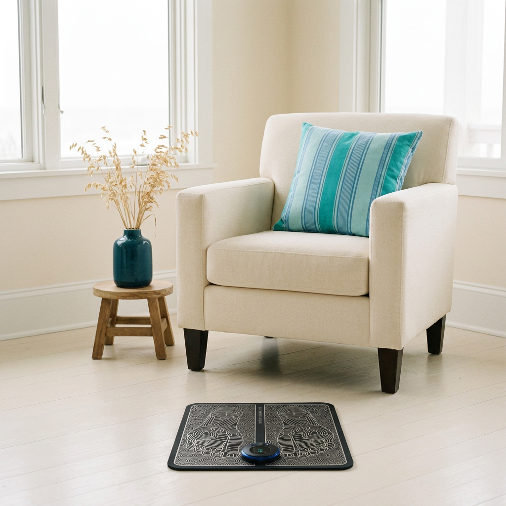 Novelya EMS Foot Massage Mat — Rechargeable Muscle Stimulation with Remote